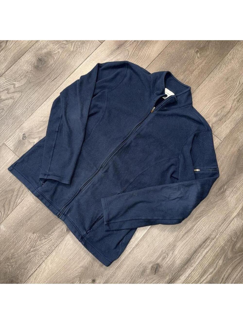 2000s L.L. Bean Full Zip Navy Fleece Jacket